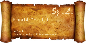 Szmolár Lili névjegykártya