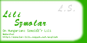 lili szmolar business card